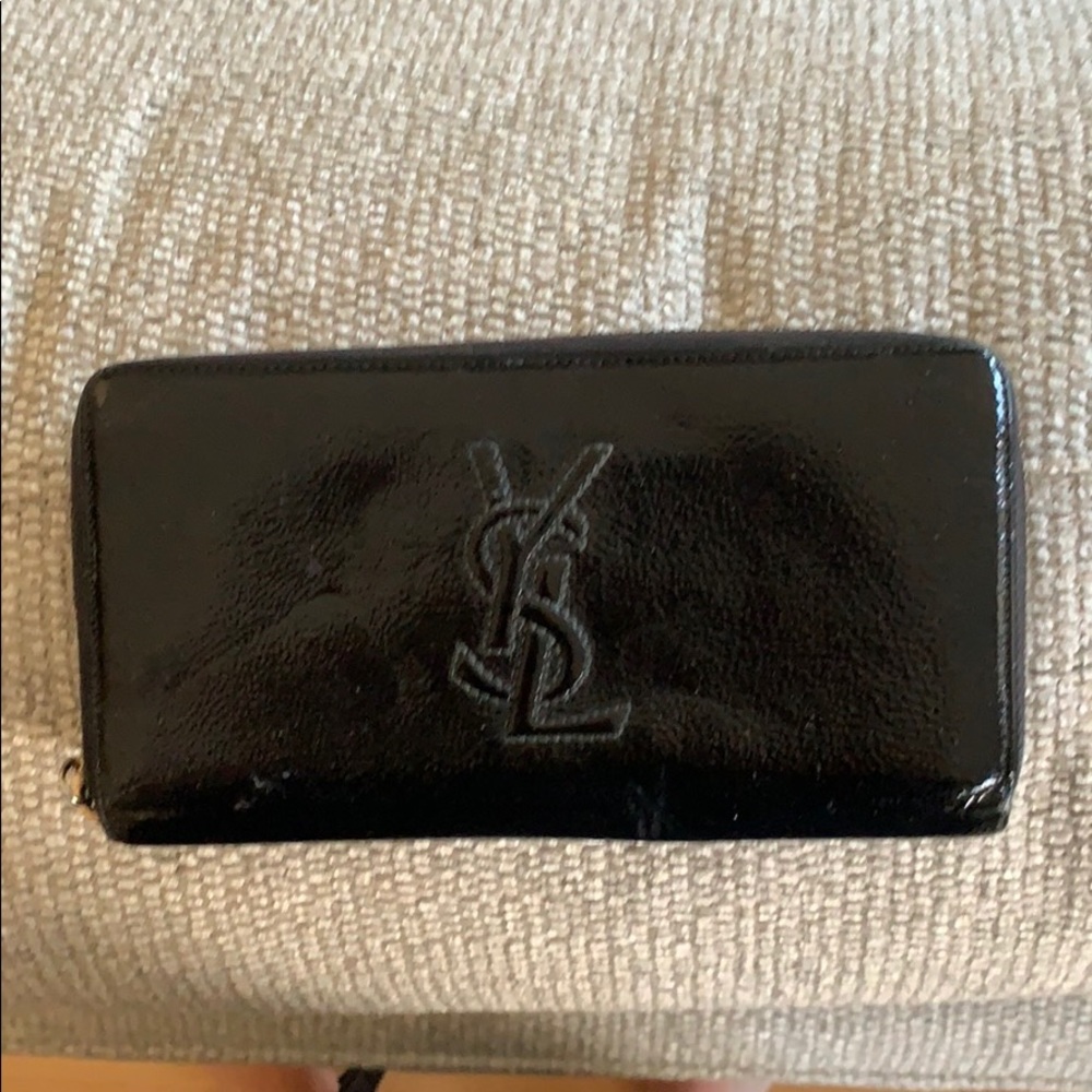 YSl black patent wallet